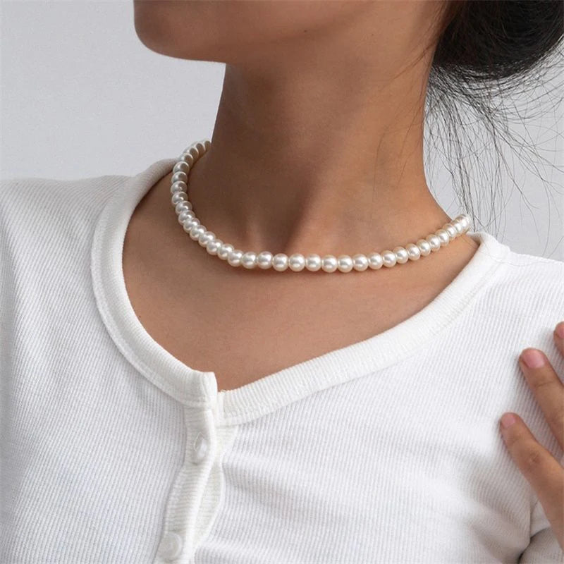 Elegant Pearl Choker Necklace For Women And Men Wedding