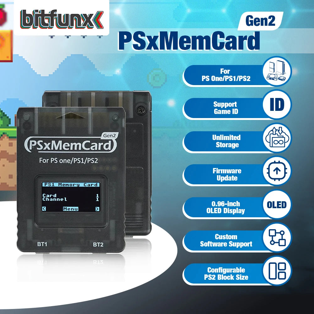 BitFunx PSxMemCard Gen2 SD2PSX With MicroSD Card For PlayStation