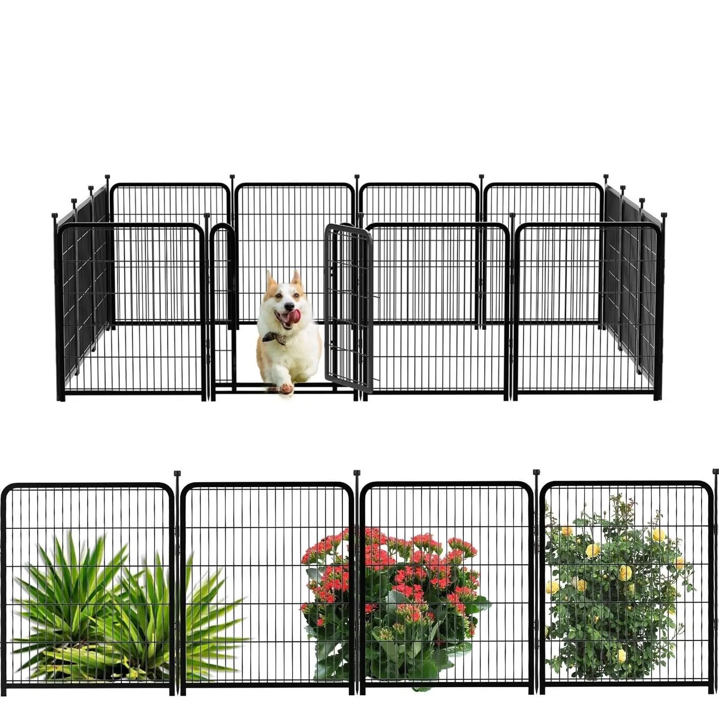 Studyset Portable Metal Dog Fence Indoor Outdoor Pet Pen