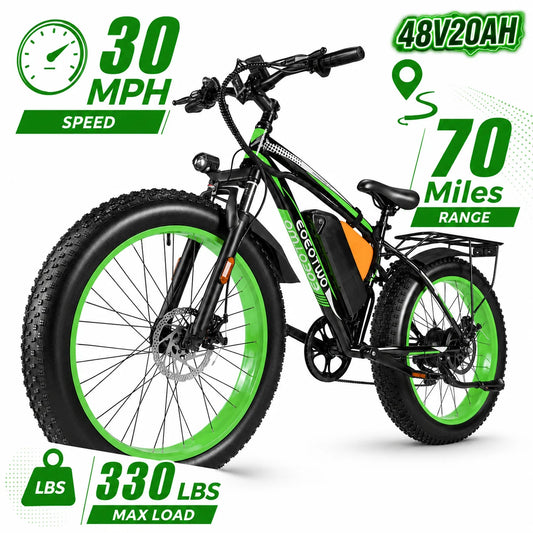 EOEOTWO Fat Tire Electric Bike For Adults 48V Battery 1000W