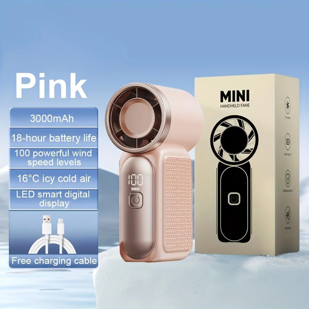 Mini Handheld Fan 3600mAh Portable Turbo Pocket For Outdoor Travel