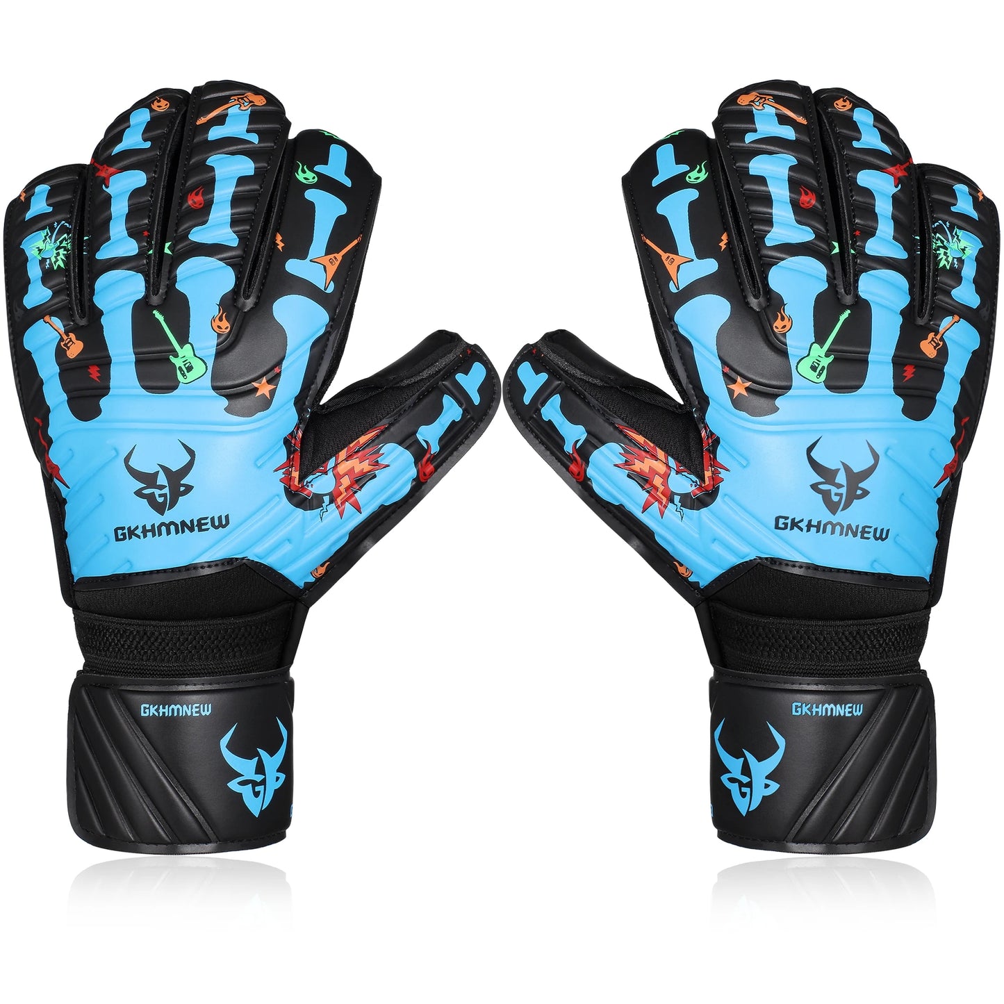 GKHMNEW Goalkeeper Gloves Fingersave 4mm Latex Breathable Soccer