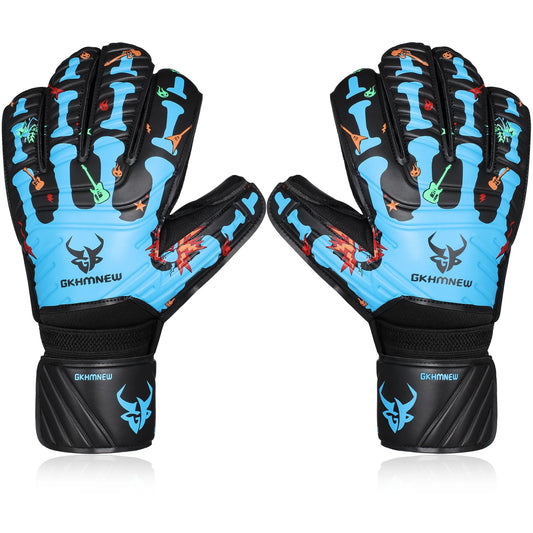GKHMNEW Goalkeeper Gloves Fingersave 4mm Latex Breathable Soccer