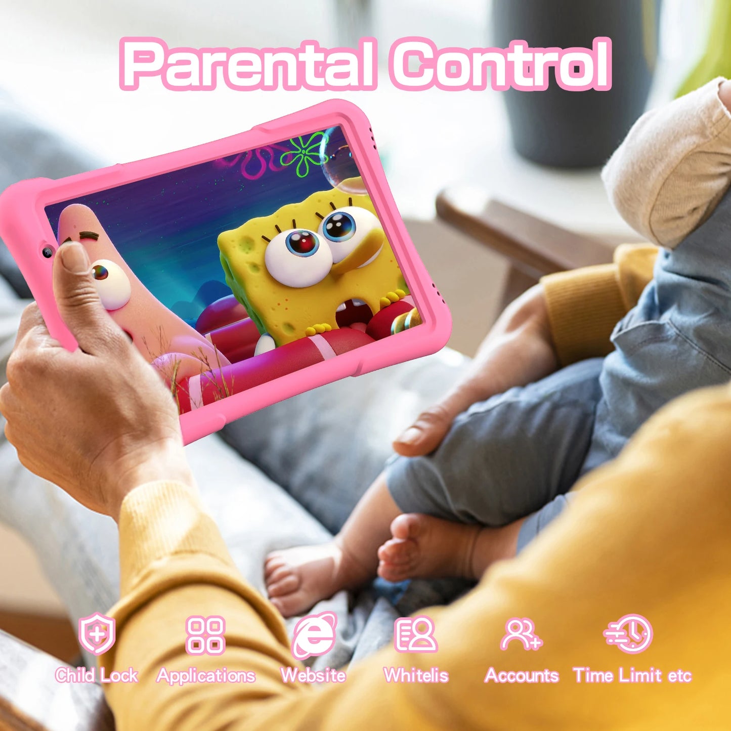 PRITOM Kids Tablet Android 12 Quad Core 4GB RAM 32GB Storage WiFi 6