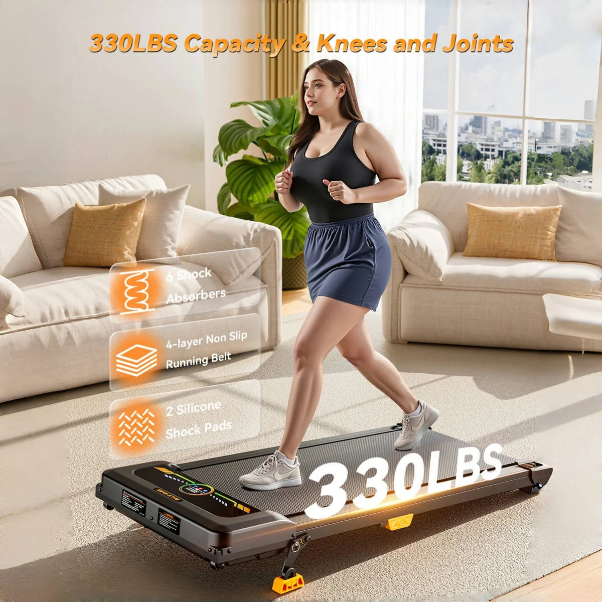 NONED Under Desk Incline Walking Pad With LED Display