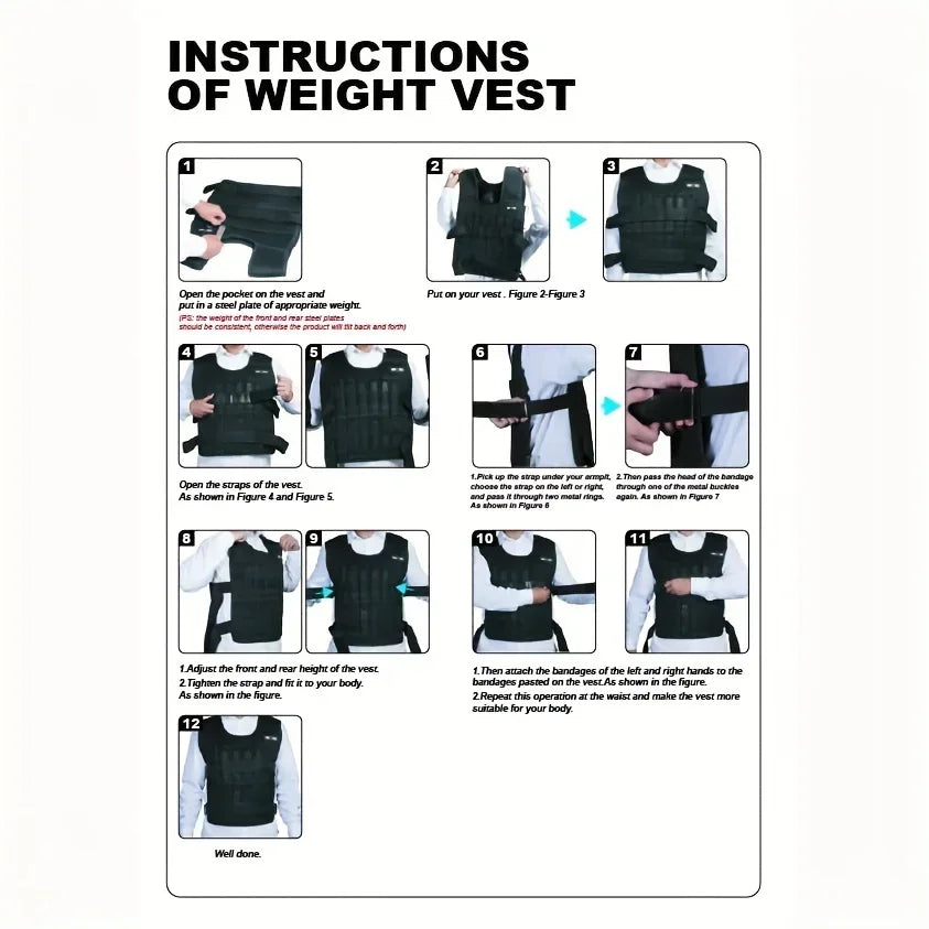 Weight Vest And Ankle Wrist Weights Fitness Training Kit