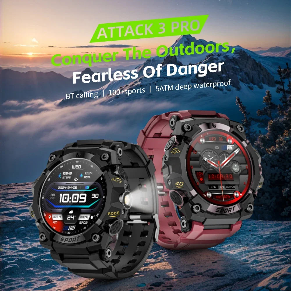 LOKMAT Rugged Smart Watch With Bluetooth Calls Fitness Tracker