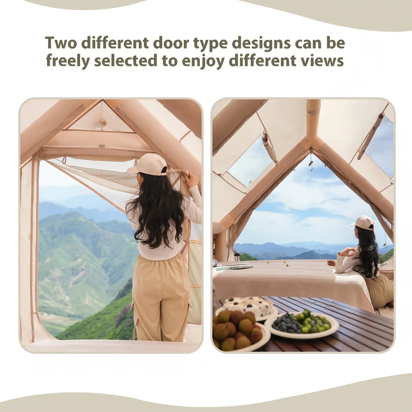 Inflatable Camping Tent With Skylight And Quick Air Flow