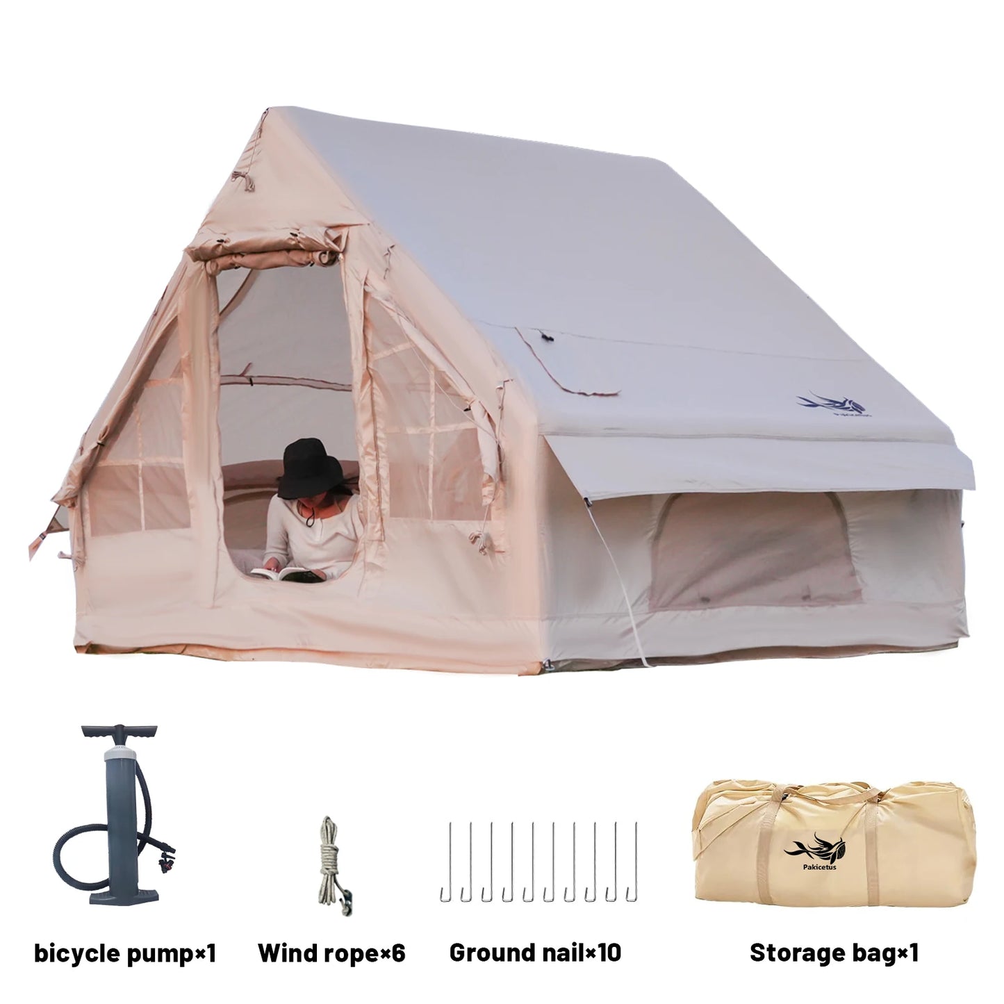 Pakicetus Inflatable Camping Tent With Quick Setup Air Frame