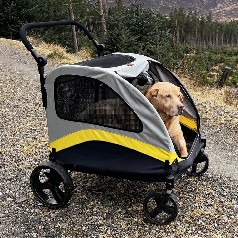 Premium Foldable Dog Stroller Four Wheel Pet Jogger