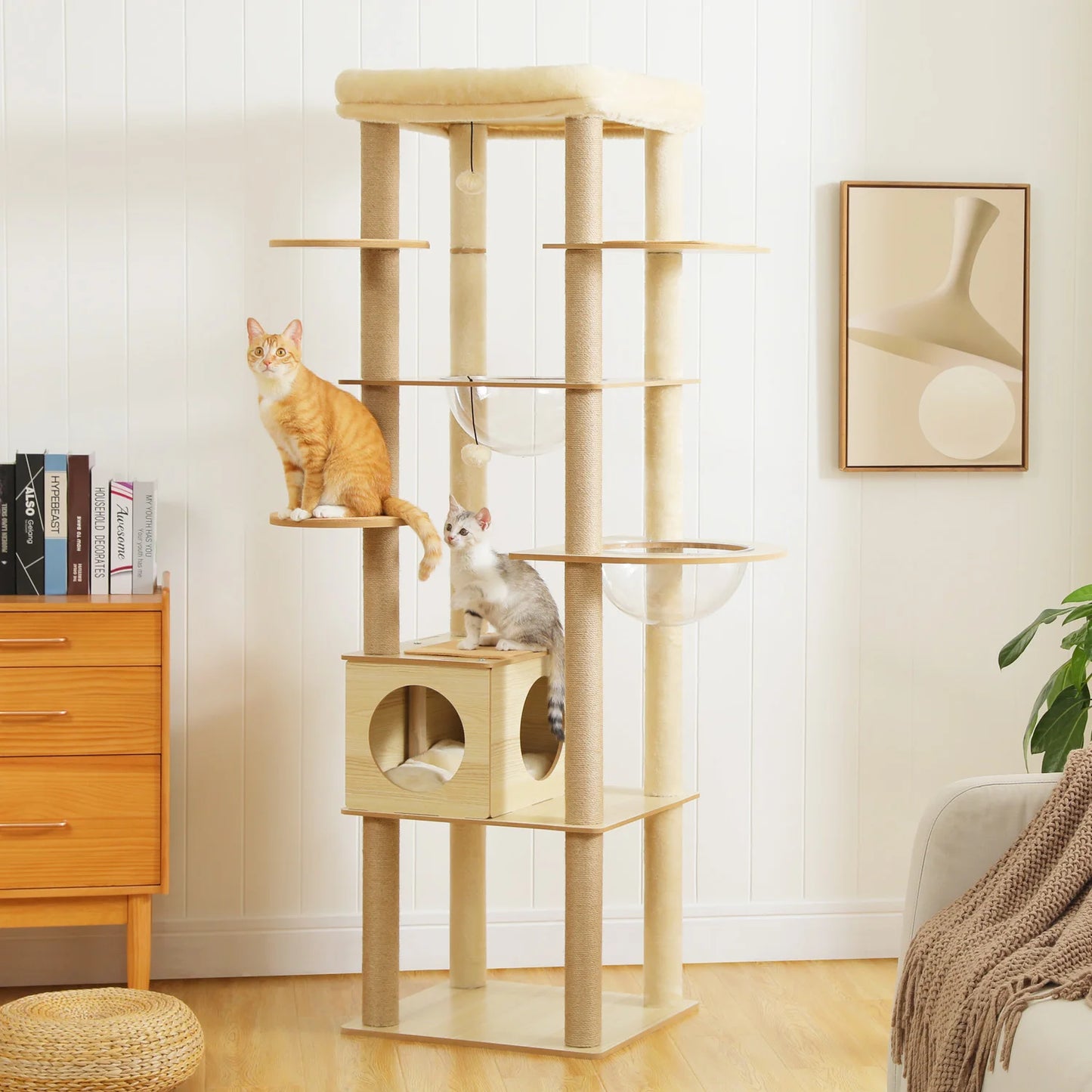 PAWZ Road Multi Level Cat Tree Indoor Wood Tower With Scratching Posts Perch