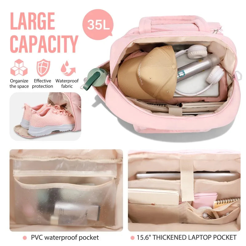 Tennis Gym Bag Backpack Holds 2 Rackets With Shoe Compartment