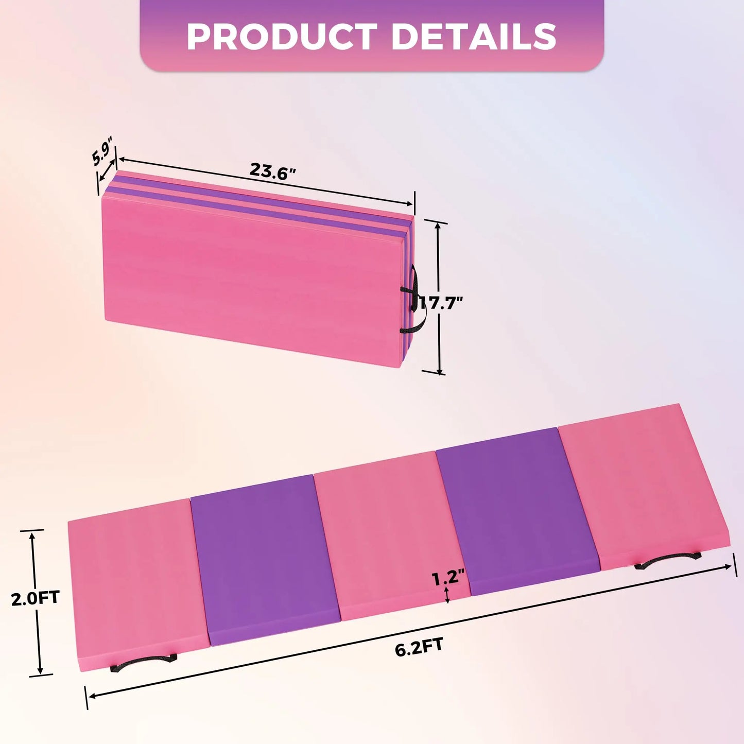 HiMISS Gymnastics Mat 4 To 5 Fold Thick Portable Pad