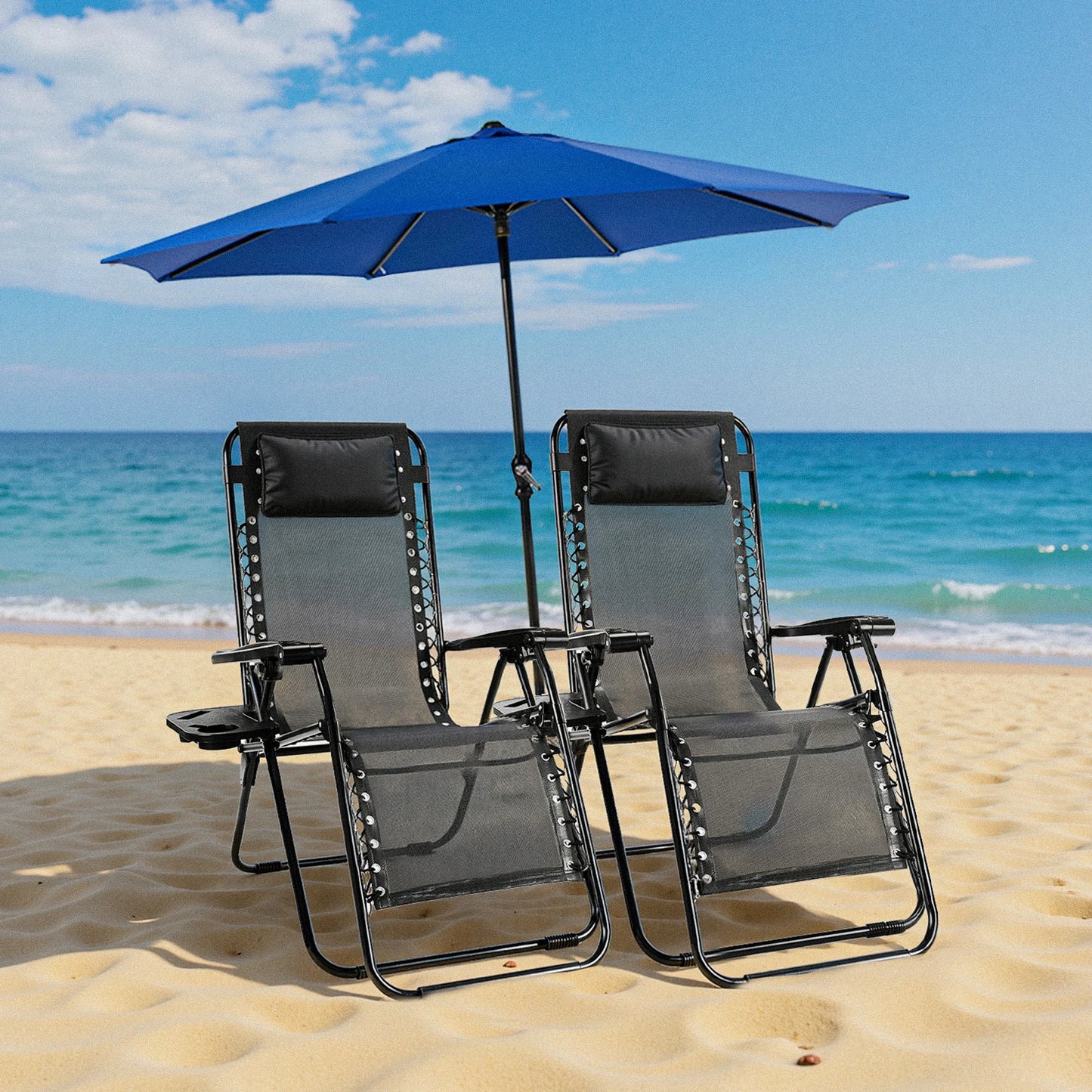 JHK Zero Gravity Recliners Set With Cup Holders