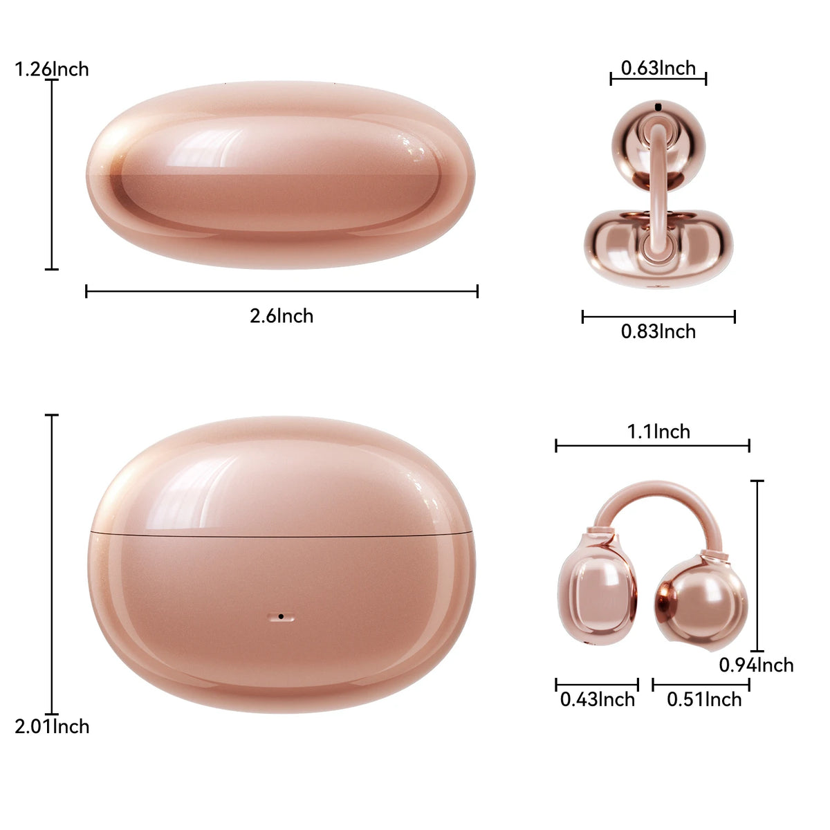 Insonixn Open Ear Clip Headphones Wireless Bluetooth With Mic