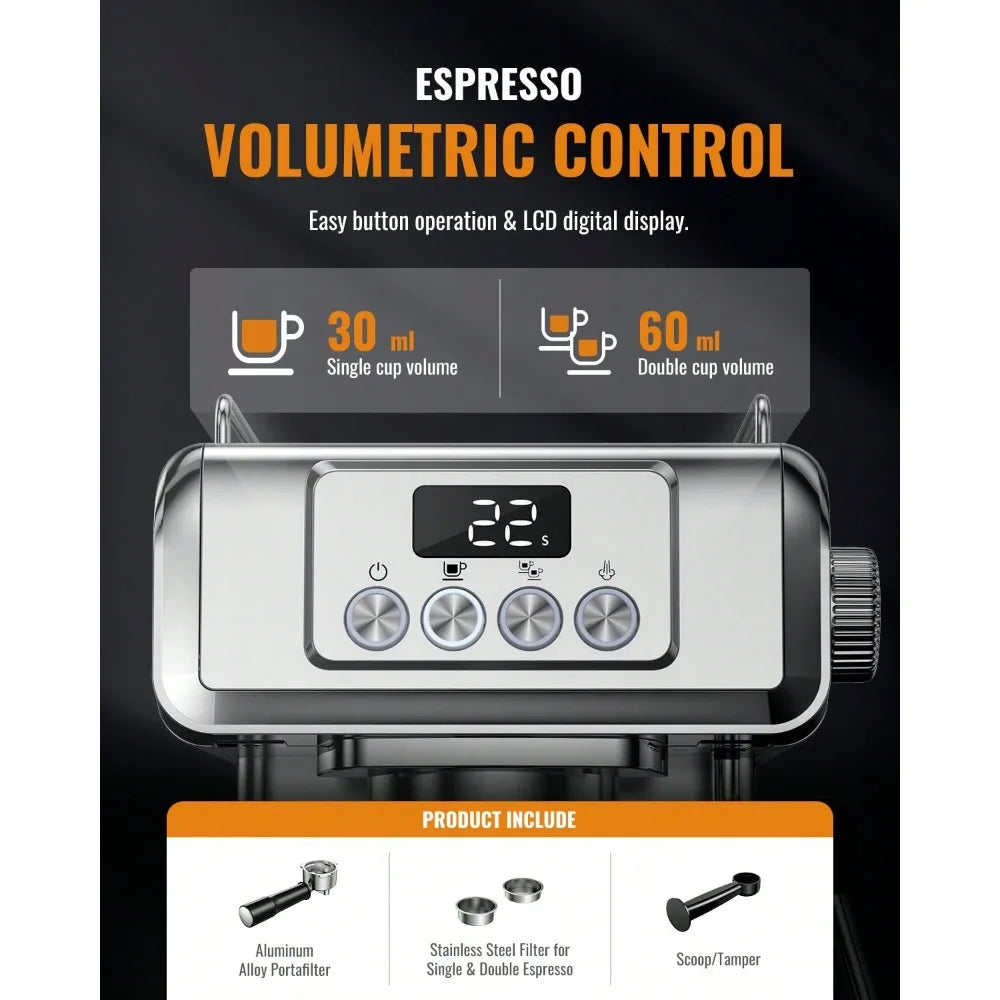 Espresso Machine 20 Bar With Milk Frother Steam Wand