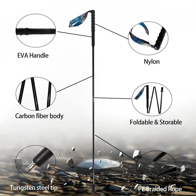Okhealing Ultra Light Folding Trekking Poles Carbon Fiber