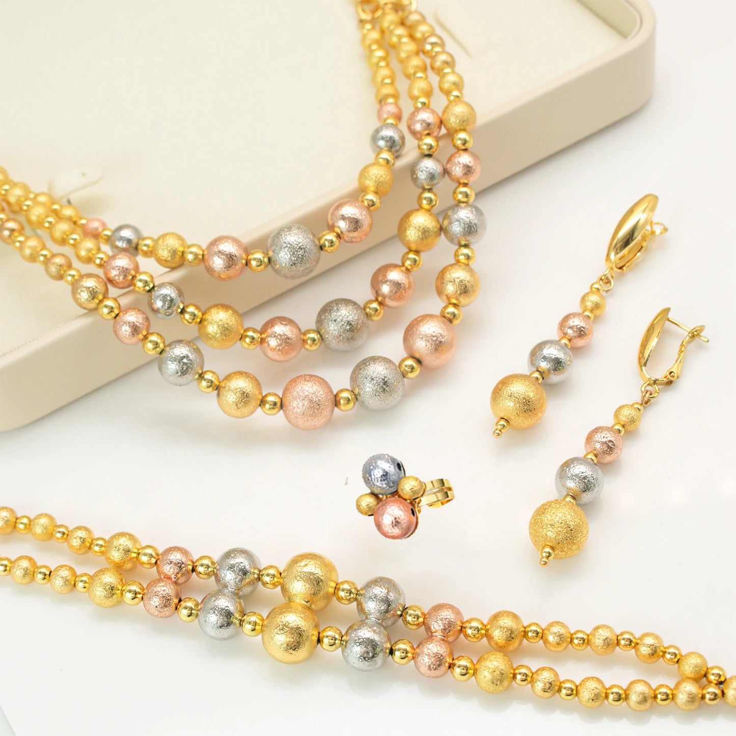 GZJPEI Fashion Jewelry Set For Women Multi Layer Beads