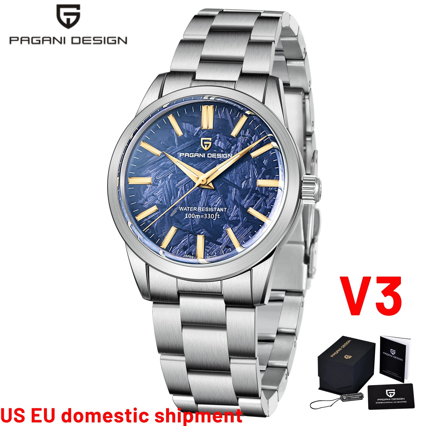 PAGANI DESIGN Quartz Watch For Men Ultra Thin Stainless Steel
