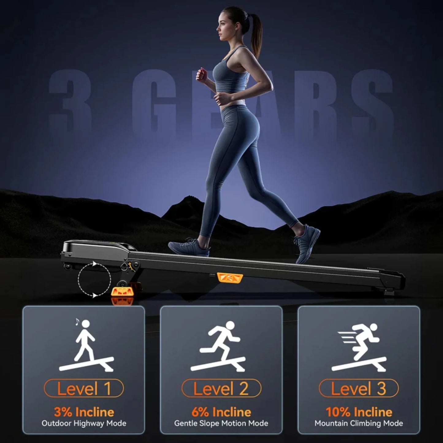 NONED Under Desk Incline Walking Pad With LED Display