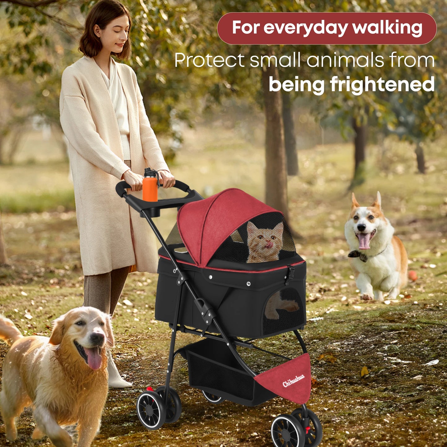 Chihuahua Pet Stroller For Small To Medium Dogs And Cats