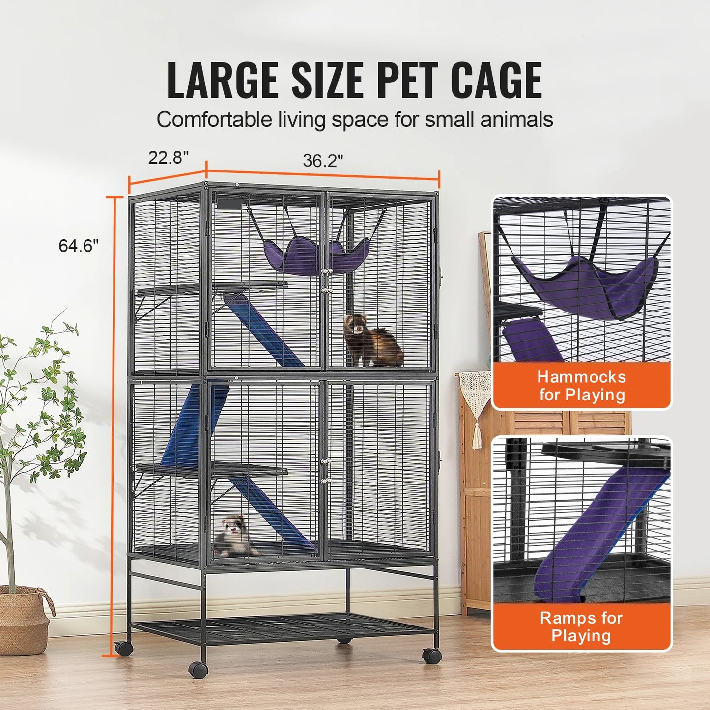 SucceBuy Ferret Cage 4 Tier Critter Nation Cage For Rodents