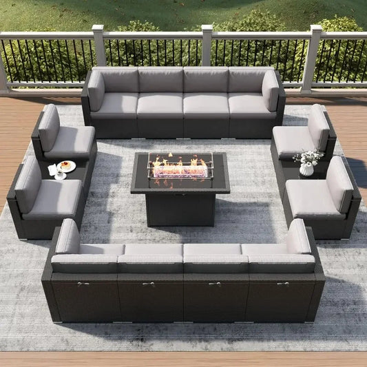 Outdoor Patio Furniture Set With Fire Pit And Coffee Table