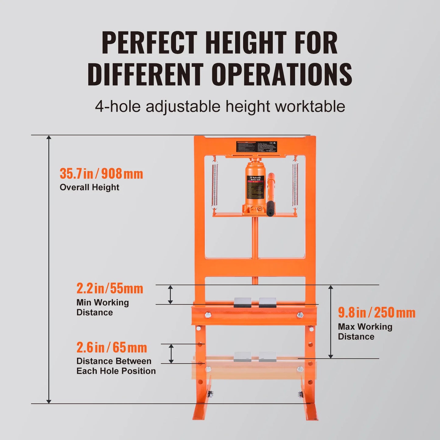 Succebuy Hydraulic Shop Press 6T H Frame For Garage Workshop