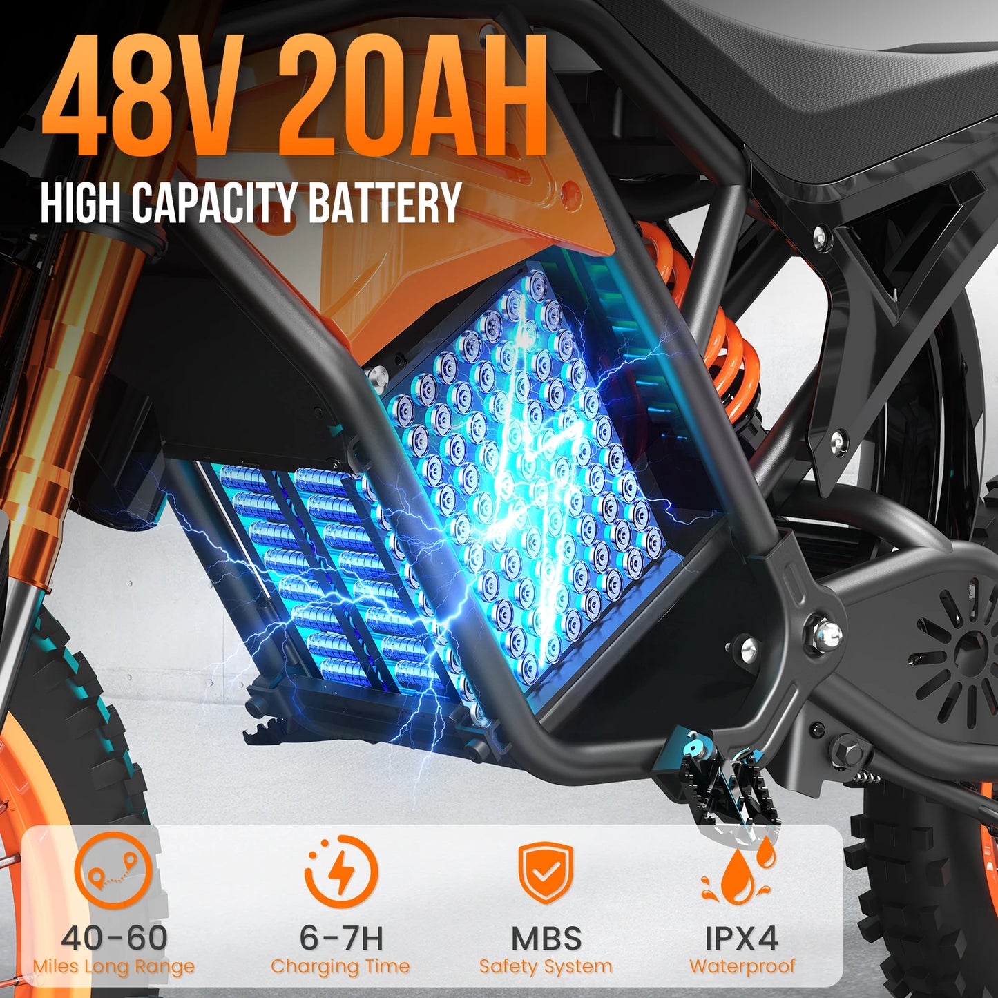 EILLEO SPACEWALK 48V Electric Dirt Bike for Adults and Teens