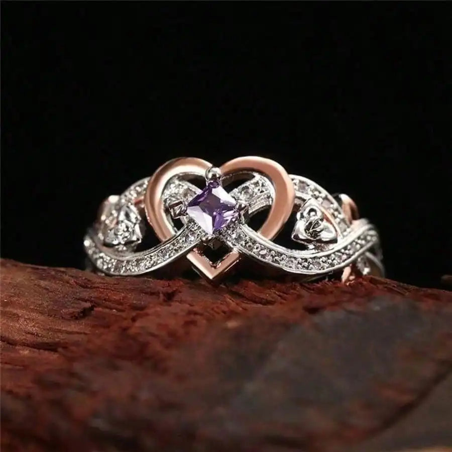 Heart Zirconia Wedding Ring for Women Fashion Jewelry Gift Idea