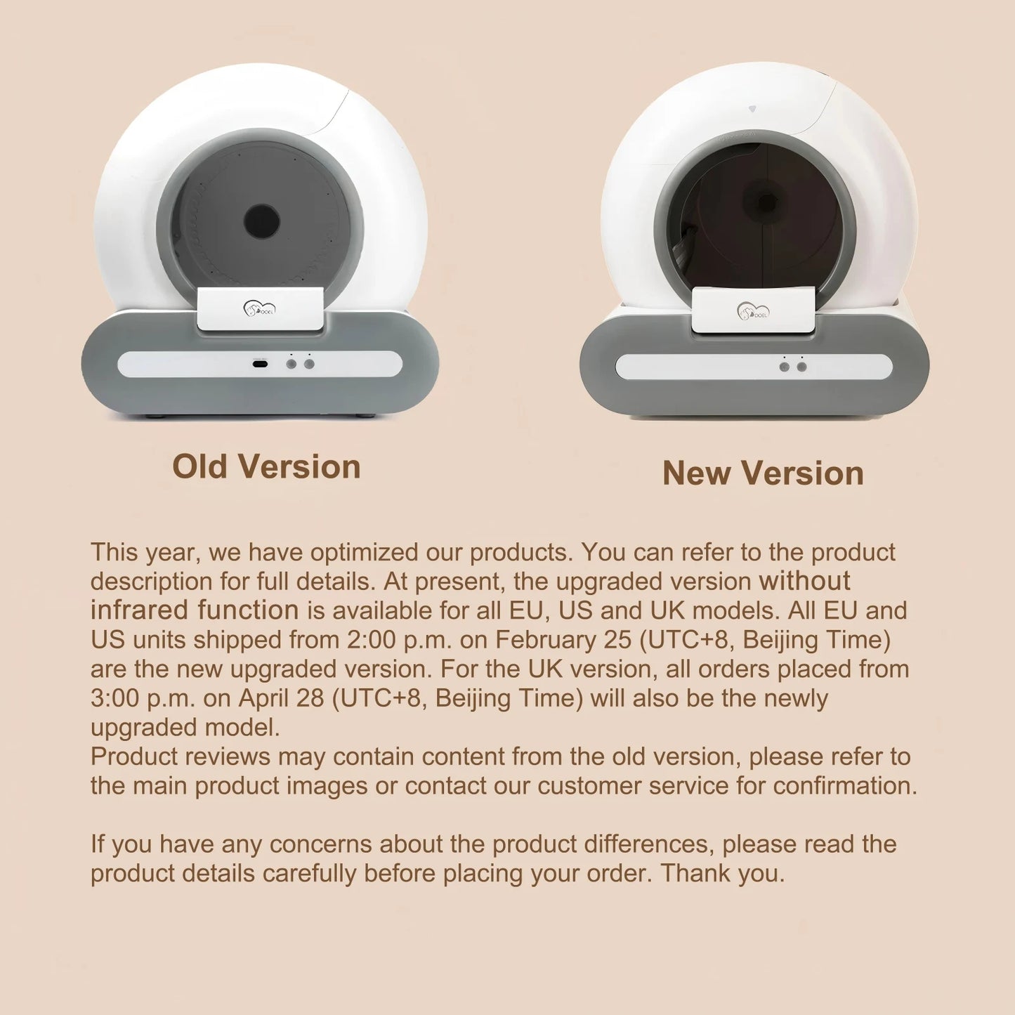 DOEL Self-Cleaning Cat Litter Box App Control WiFi