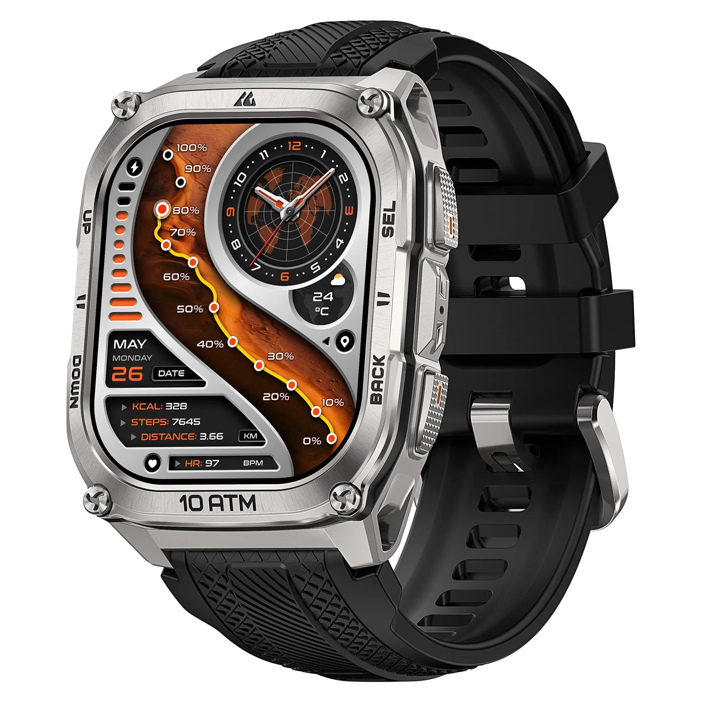 KOSPET Tank M4 Smartwatch With GPS 10ATM Waterproof