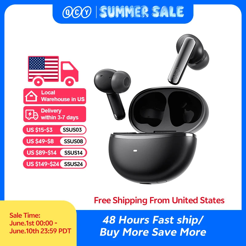 QCY HT18 Wireless Earphones Bluetooth 6.0 LDAC With ANC