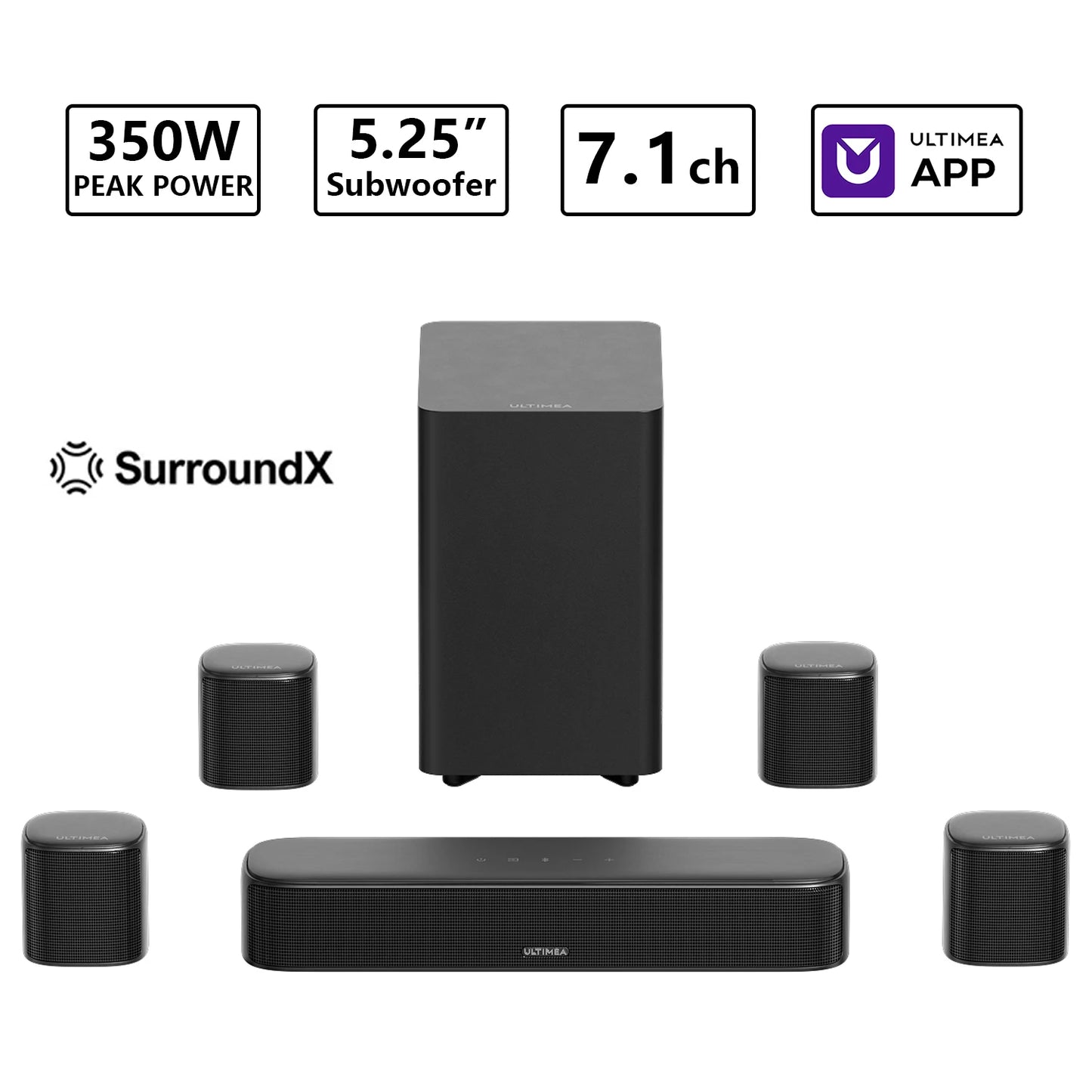 ULTIMEA Aura S4T 7.1 Channel Surround Soundbar With Subwoofer
