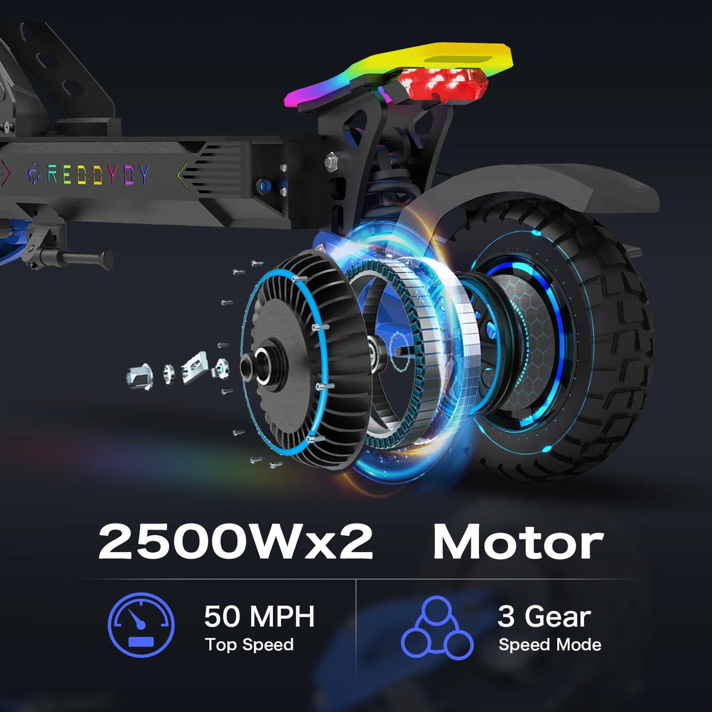 REDDYDY Dual Motor Electric Offroad Scooter 5000W Peak