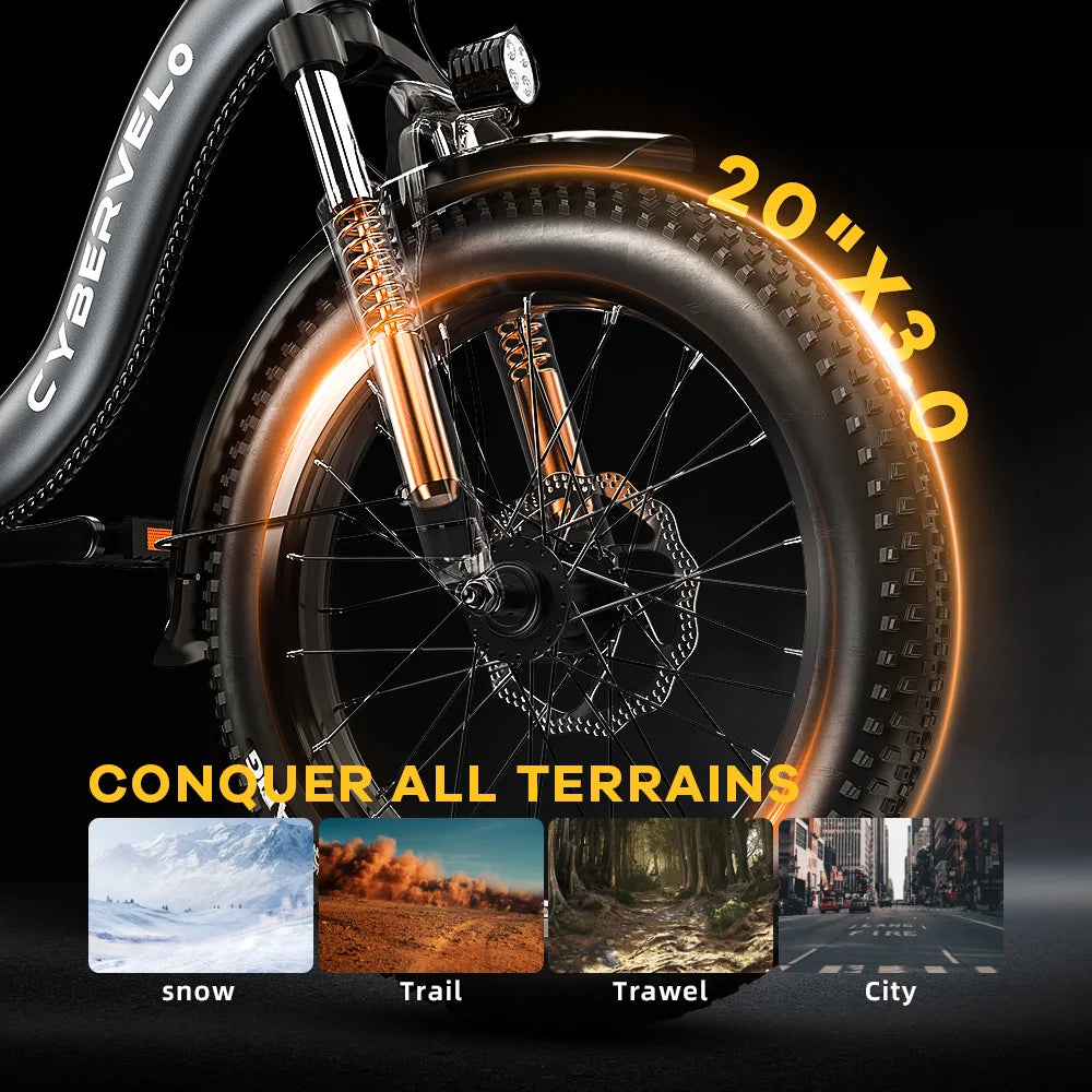 CBVELO Mars700 1000W Fat Tire Foldable Electric Bike