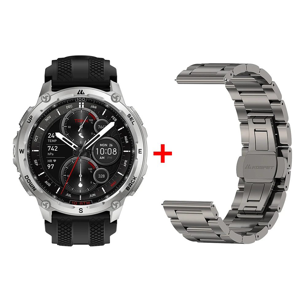 KOSPET Tank T4 Smart Watch For Men GPS HeartRate 10ATM