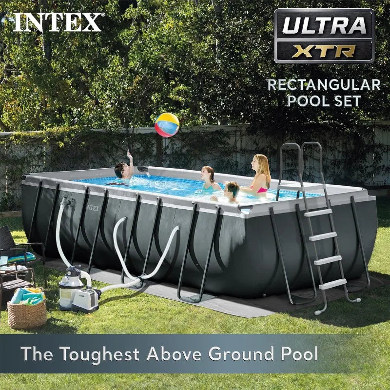 Ultra XTR Rectangular Frame Pool Set With Pump Above Ground