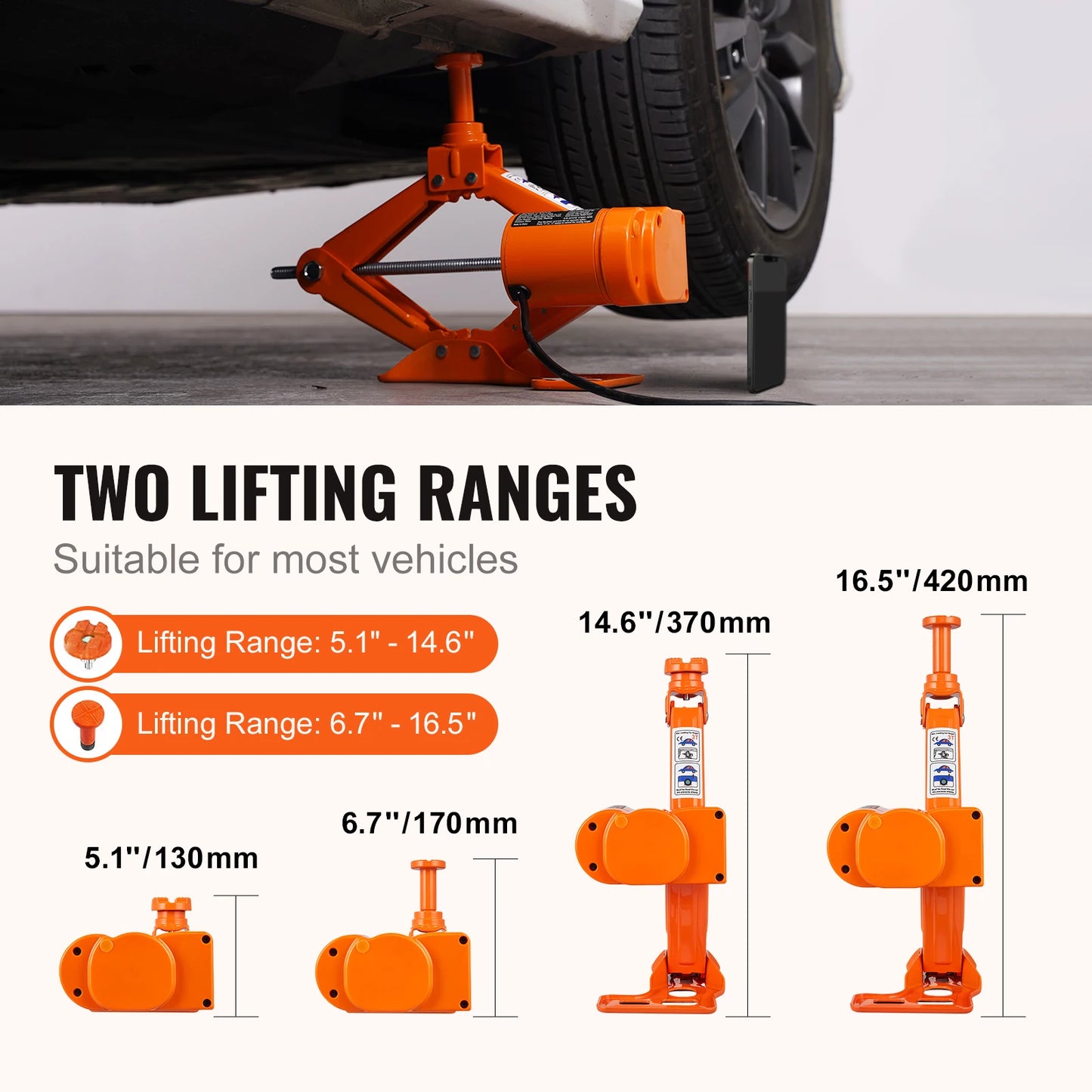 SucceBuy 3 Ton Electric Scissor Car Jack 12V Wrench Kit
