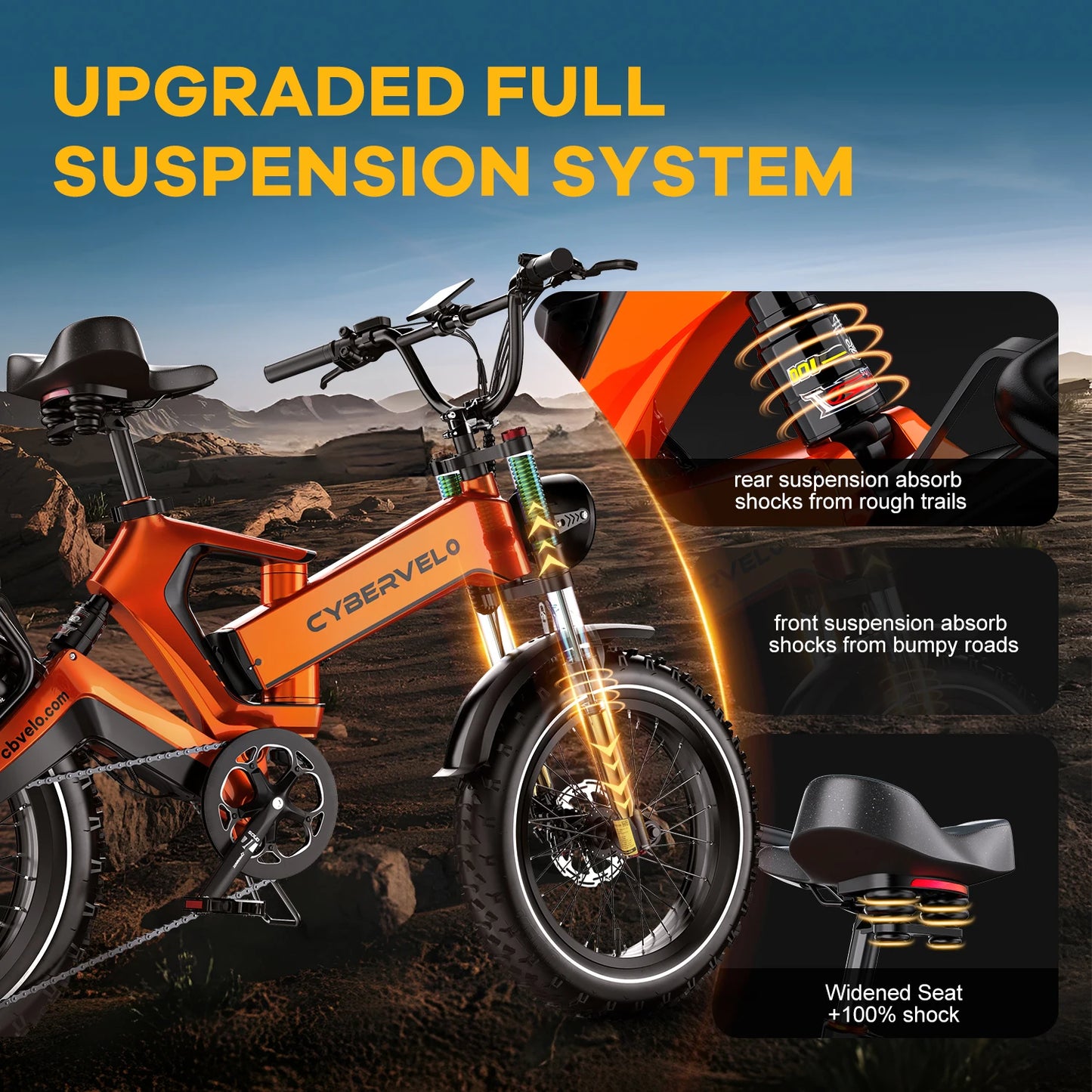 CYBERVELO EK6 Fat Tire 2000W Peak Motor Foldable Electric Bike