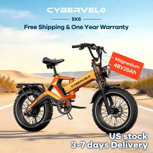 CYBERVELO EK6 Fat Tire 2000W Peak Foldable Ebike 48V