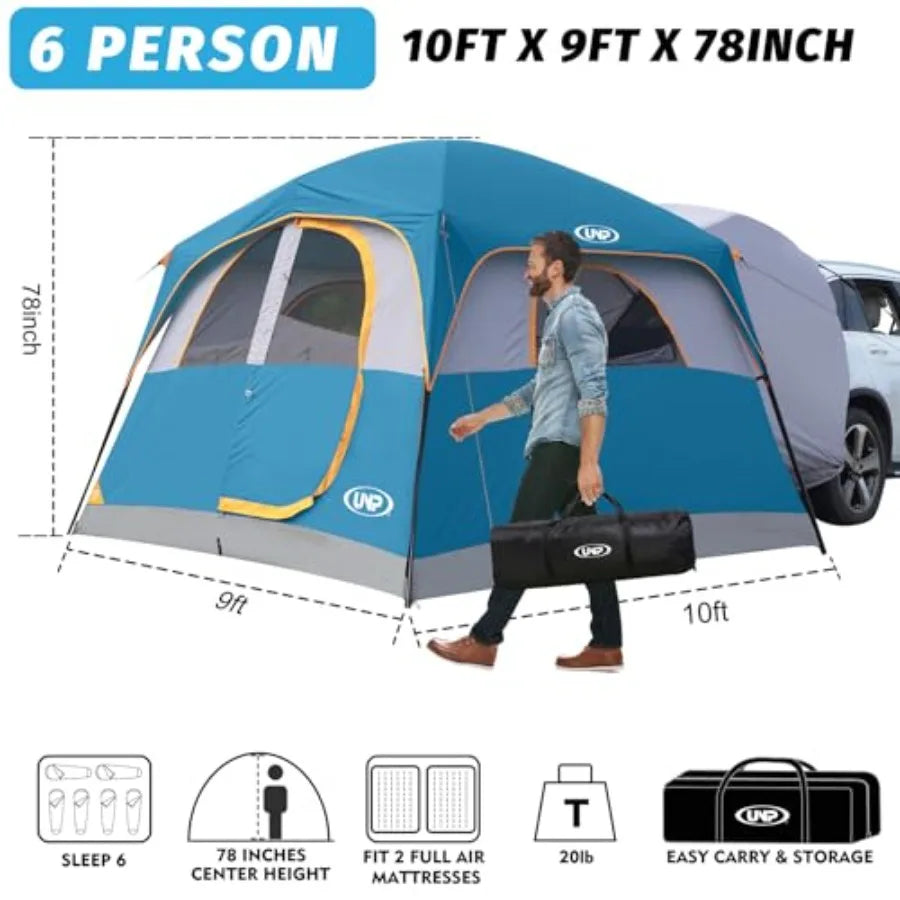 SUV Tent for Camping With Rainfly, Easy Setup Tailgate Shelter