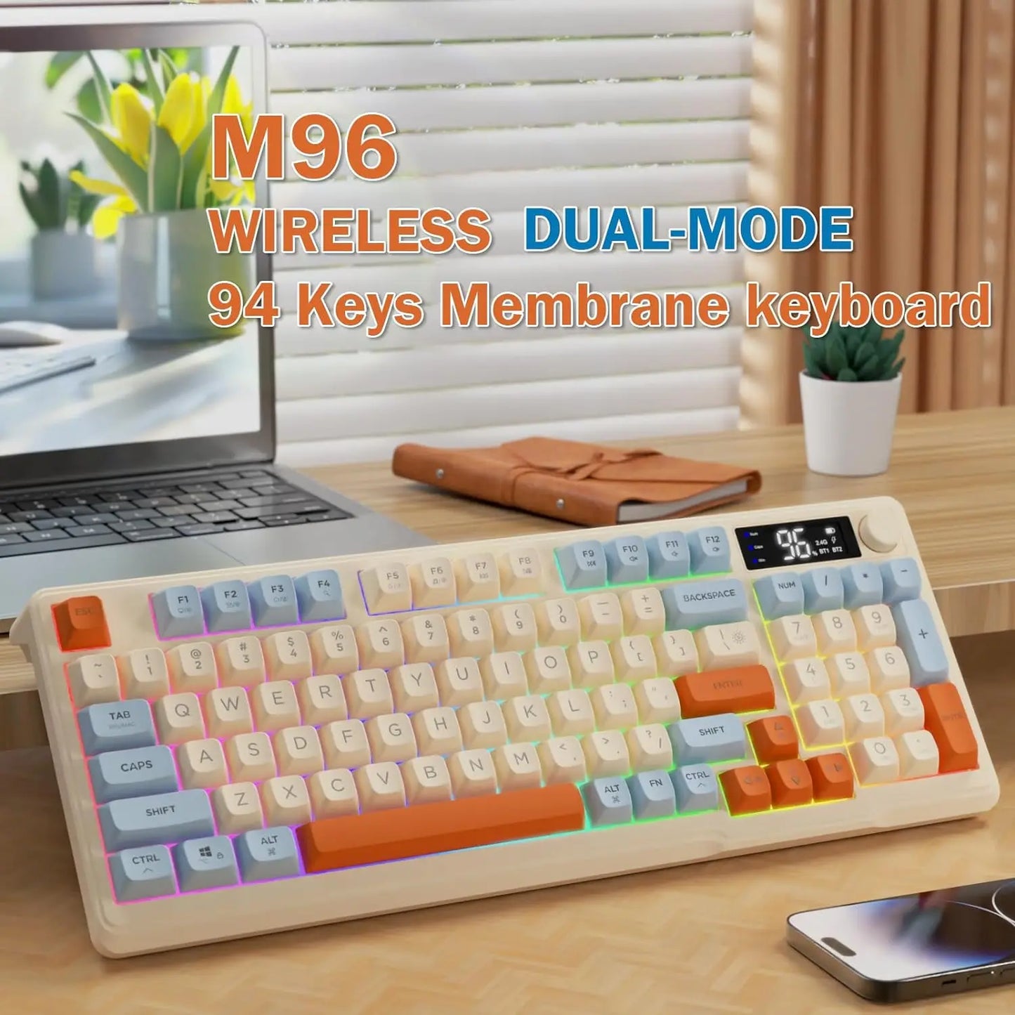 Attack Shark Bluetooth Wireless Gaming Keyboard With Display And Knob