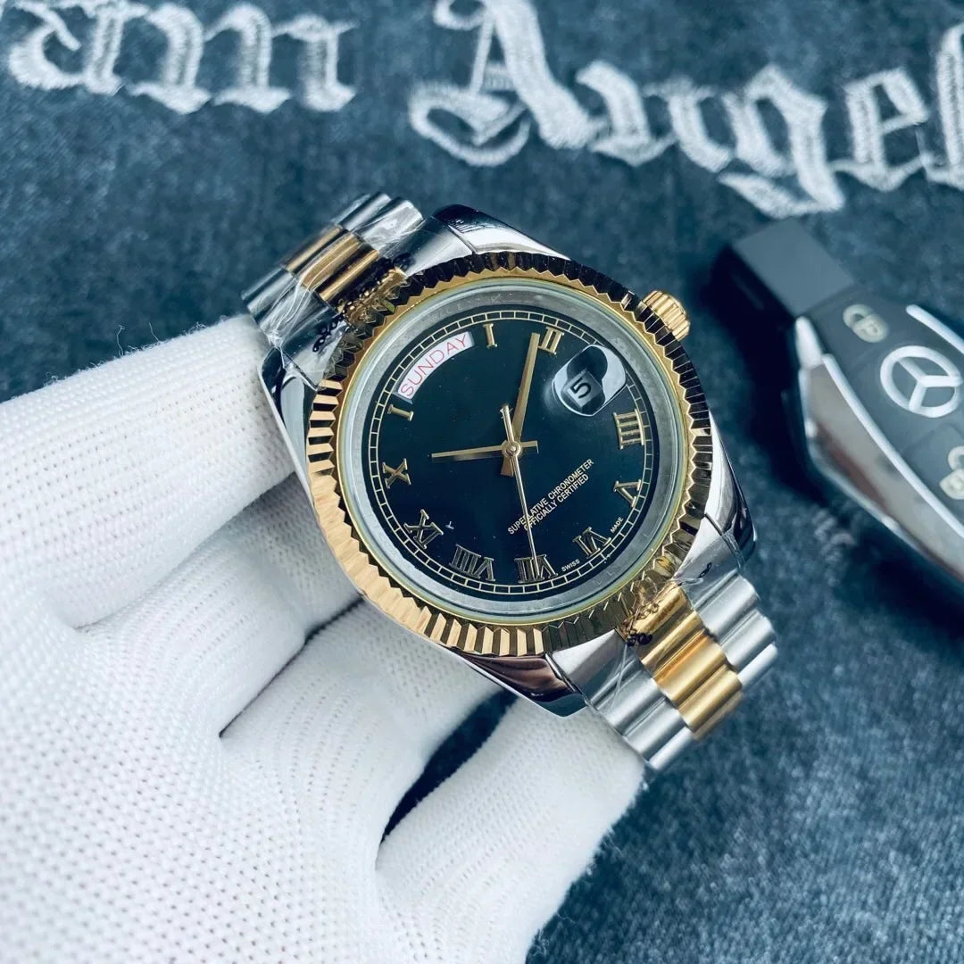 Mens Quartz Watch With Sapphire Glass Date Display