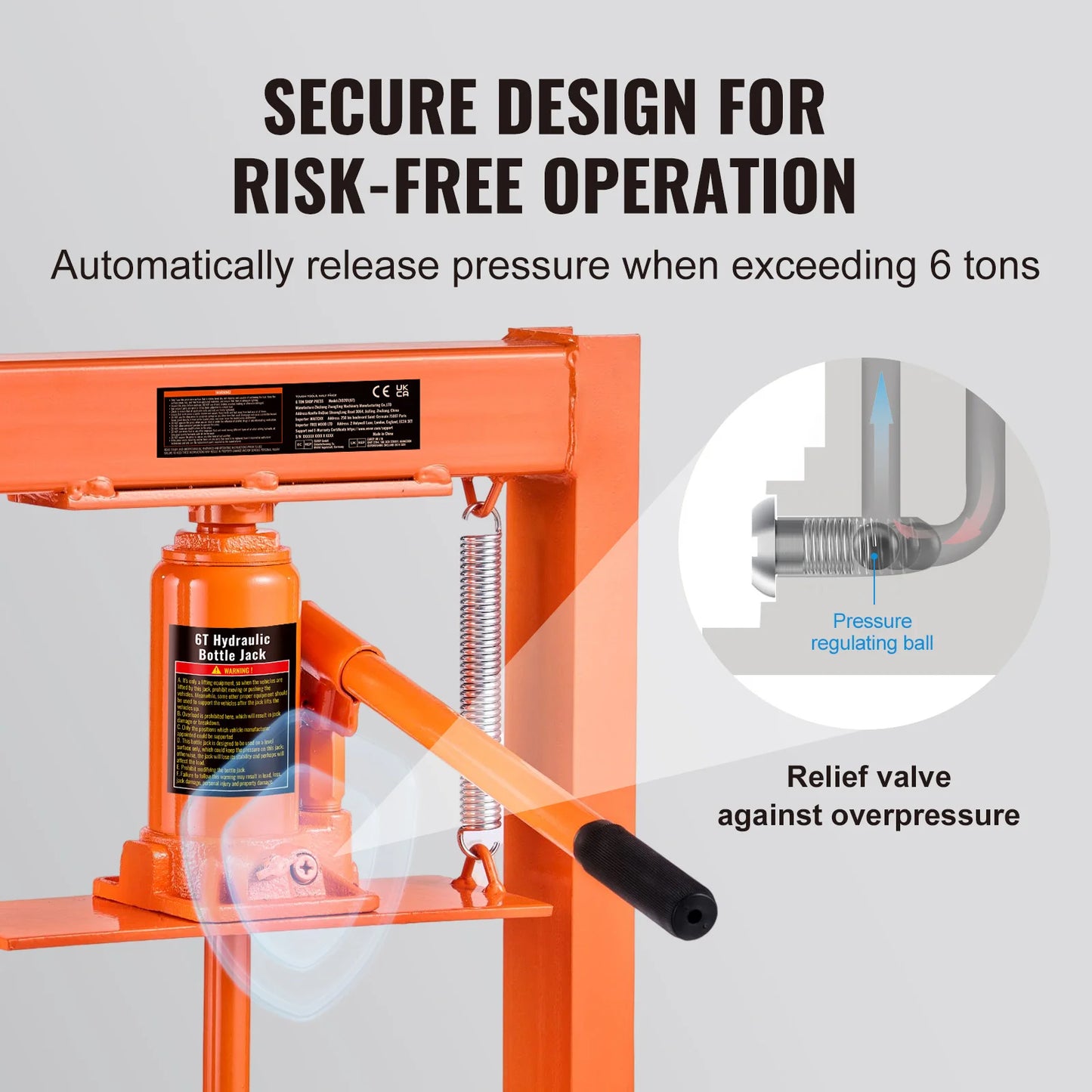 Succebuy Hydraulic Shop Press 6T H Frame For Garage Workshop