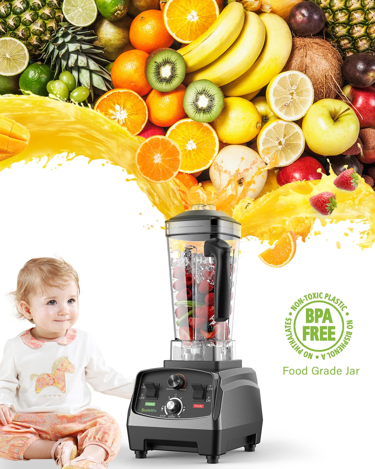 Biolomix 3HP 2200W Heavy Duty Blender Mixer Juicer