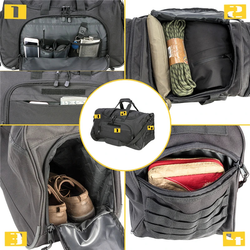 LQARMY Waterproof Gym Bag Military Tactical Duffle For Travel