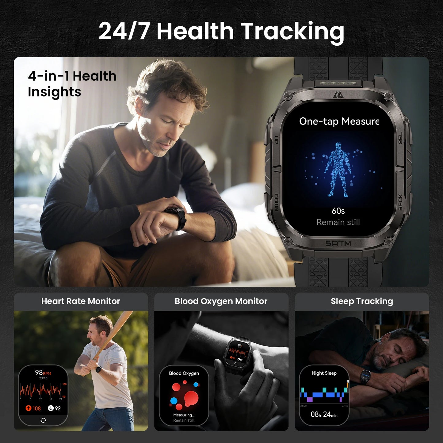Kospet Tank M4C GPS Smartwatch With Health Tracking