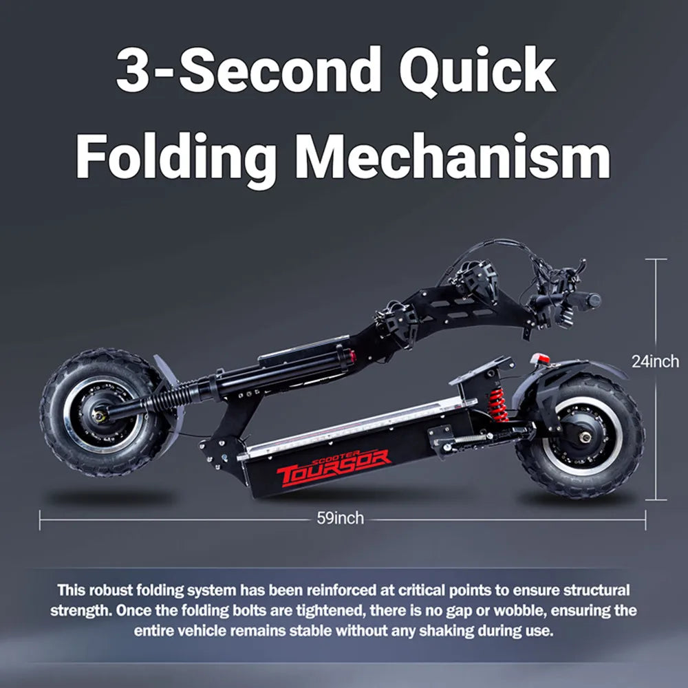TOURSOR Electric Scooter Dual Motor 8000W 60V NFC Unlock
