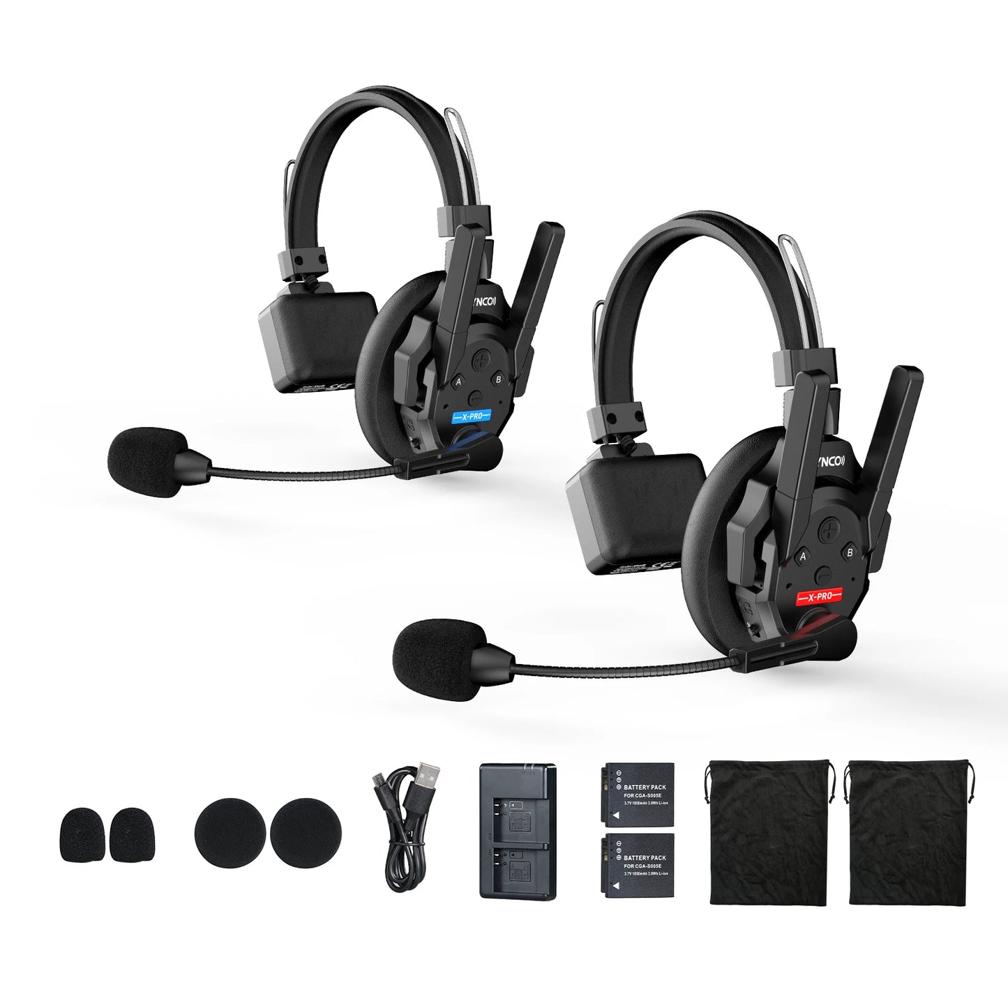 SYNCO XTALK XPRO5 Wireless Intercom Headset With 24 Hour Battery